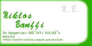 miklos banffi business card